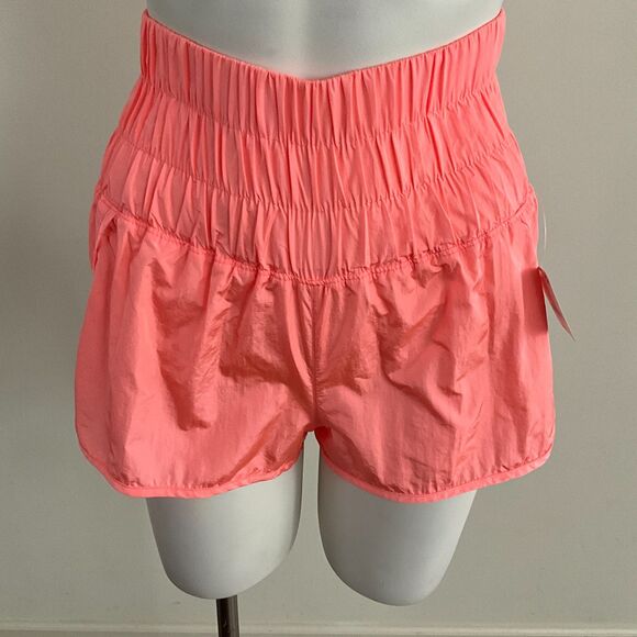 FP Movement The Way Home High Rise Shorts Peach Nylon Elastic Waist XS - Picture 10 of 14